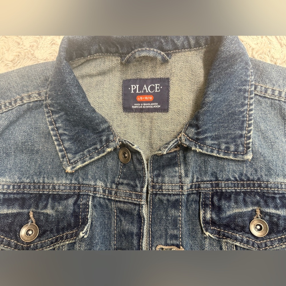 Children’s place denim jacket kids size large 10/12 - Picture 4 of 10